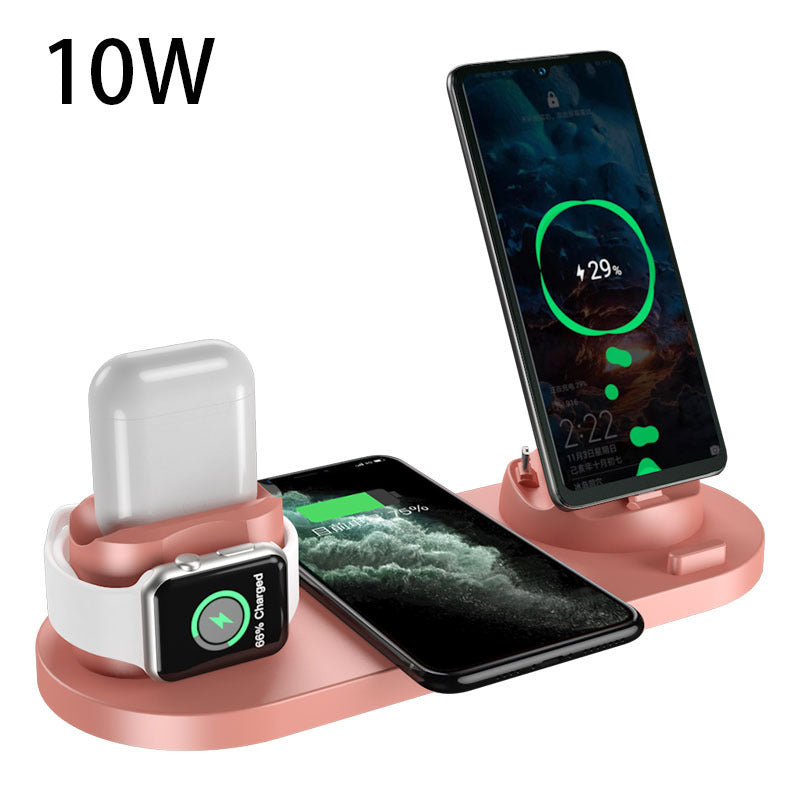 Caricabatterie wireless per iPhone, caricabatterie rapido per telefono, base di ricarica rapida per telefono, orologio, stazione di ricarica 6 in 1